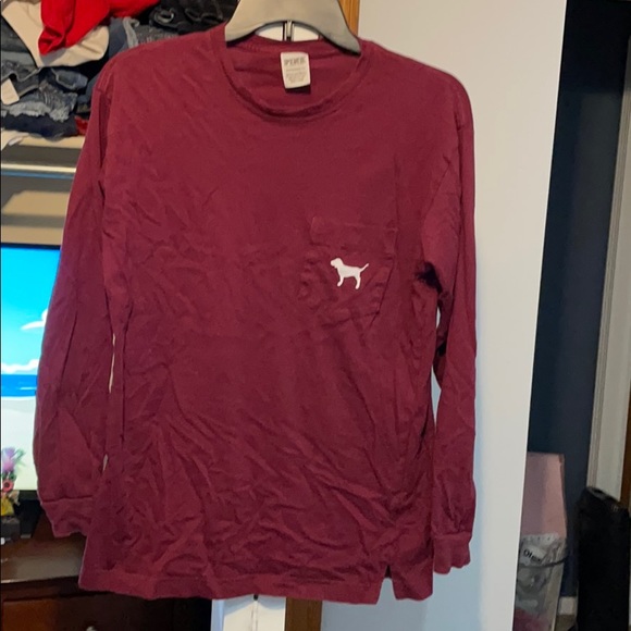 PINK brand burgundy long sleeve - Picture 1 of 3